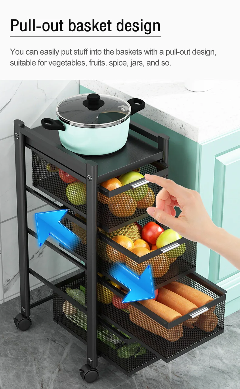 Выдвижной ящик-органайзер NETEL передвижная кухонная стойка тележка многоярусная
