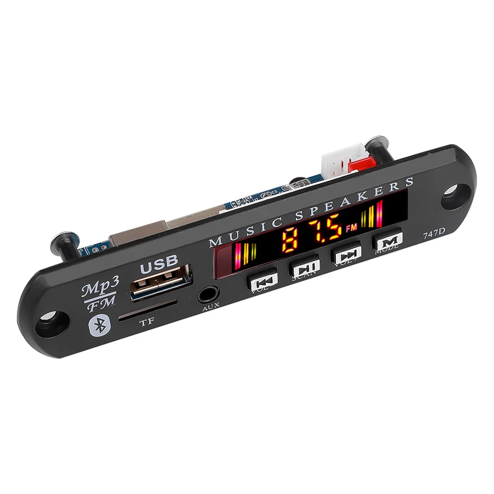 Автомобильный Bluetooth 5 0 приемник 12 В MP3 плеер декодер плата цветной экран FM-радио TF