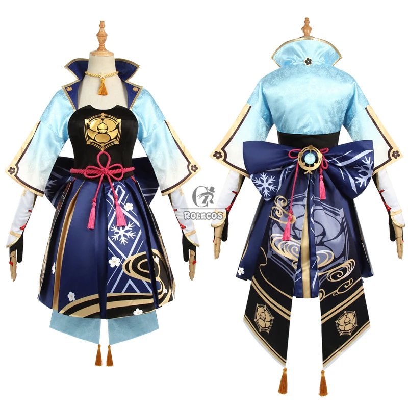 ROLECOS игра Genshin Impact Kamisato Ayaka Косплей Костюм косплей для женщин наряд платье