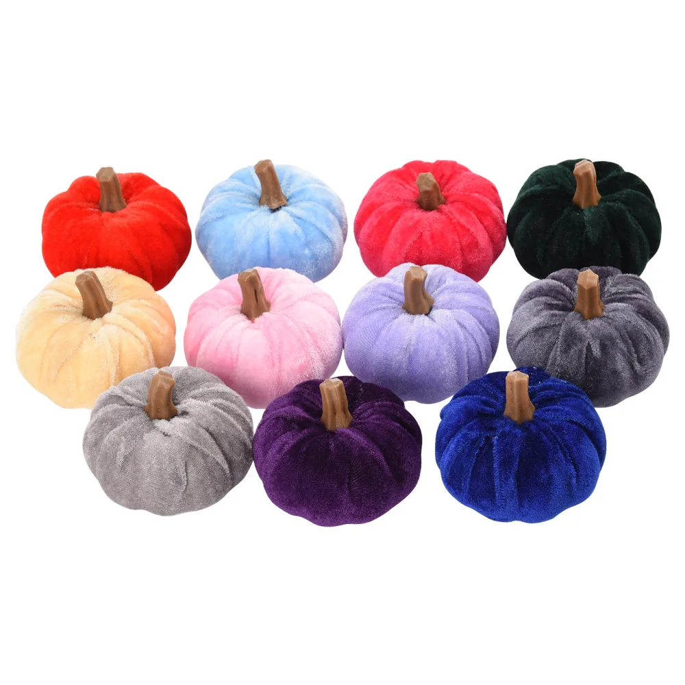 

Soft Pumpkin Artificial Props Halloween Decoration Velvet Pumpkins Cute Thanksgiving Harvest Ornaments