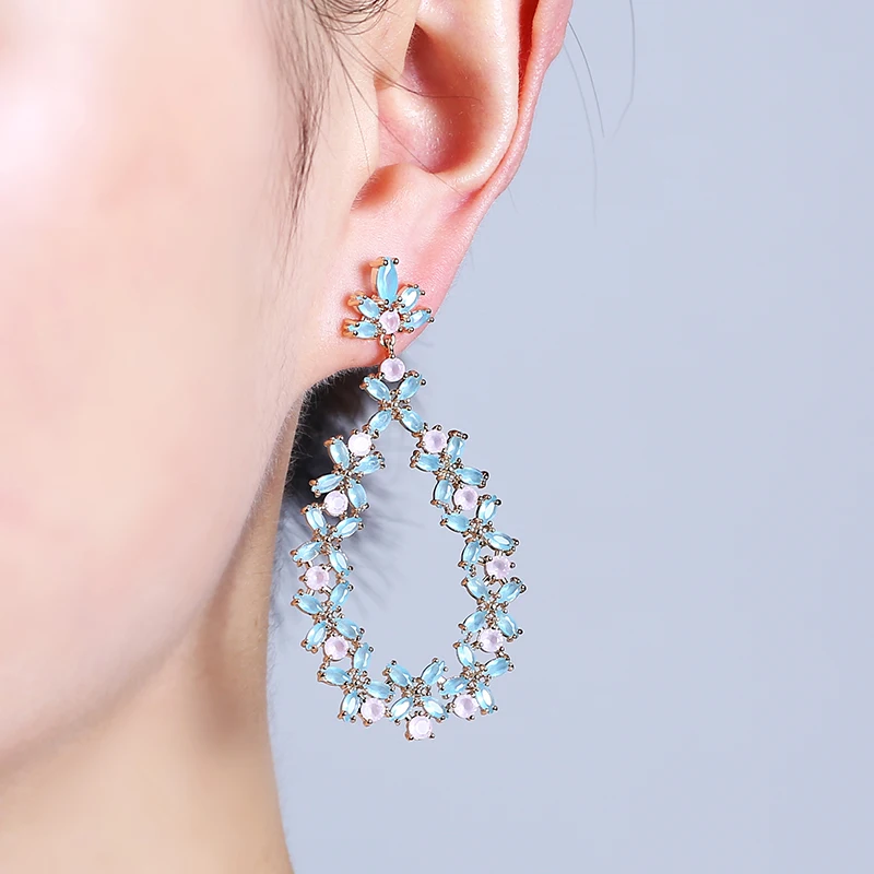 Очень женские серьги капельки 57 мм с пресной водой свадебные украшения для