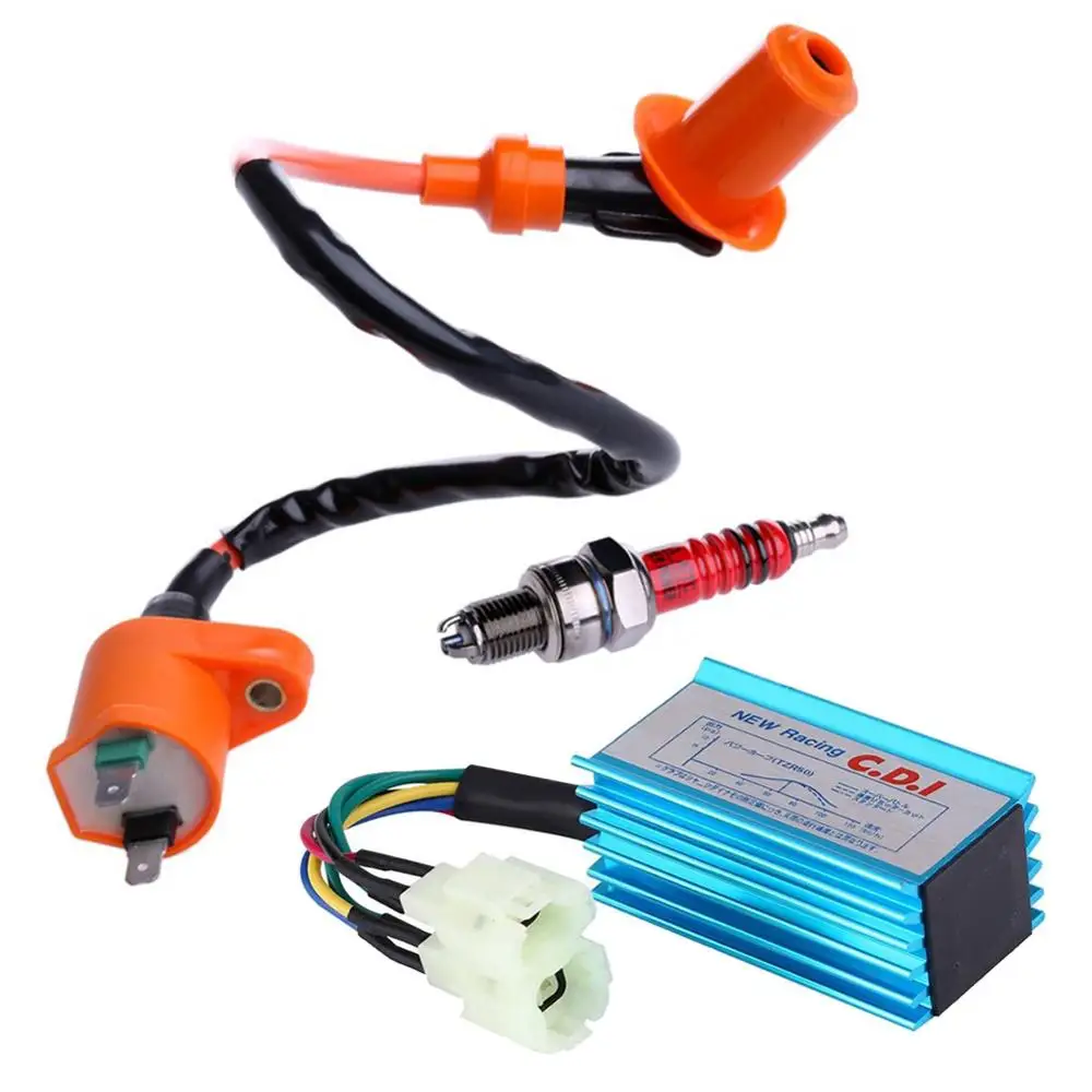 Новая гоночная катушка зажигания CDI Свеча подходит для Gy6 150cc 125cc 50cc WEQ 6 контактов
