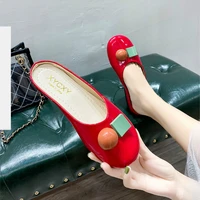 fashion the new baotou half slippers women outer wear sandals non slip wedges leisure high quality round head shallow summer
