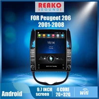 reakosound 9 7 tesla screen for peugeot 206 android 2000 2016 2 din car radio car multimedia player gps navigation head unit