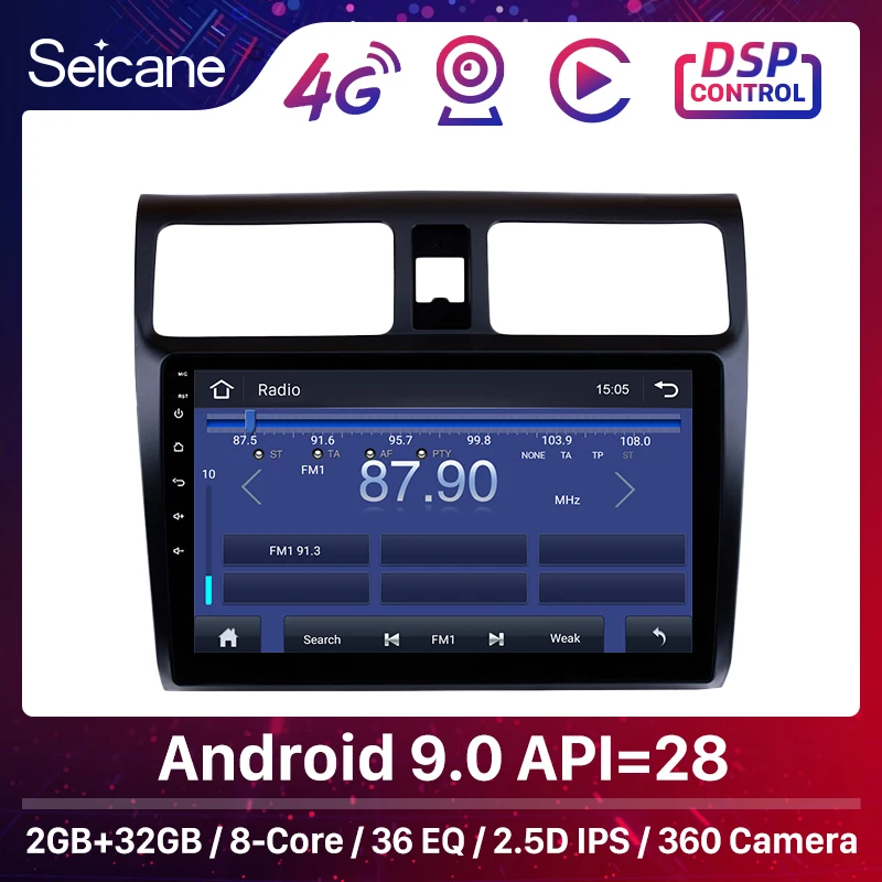 

Seicane 10.1" Car GPS Navigation Radio For Suzuki Swift 2005-2008 2009 2010 Android 8.1/9.0 Head Unit support DVR 1080P