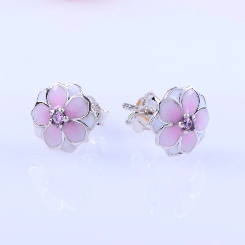 

Magnolia Pan Earrings S925 Sterling Silver Temperament Earrings Magnolia Earrings Female