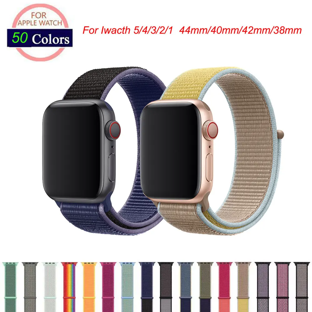 Легкая дышащая нейлоновая Спортивная петля для Apple Watch Series 5/4/3/2/1 42 мм 38 44/40 Band Sport