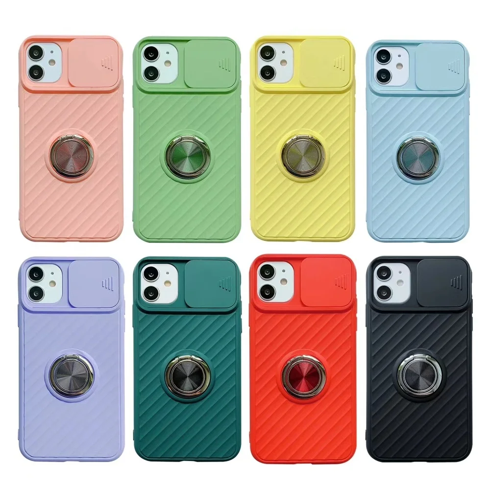 

Slide Camera Protective Phone Case for Iphone SE 2020 Coque XR X XS Max 7 8 Plus 11Pro Max Case Magnetic Ring Holder Back Cover