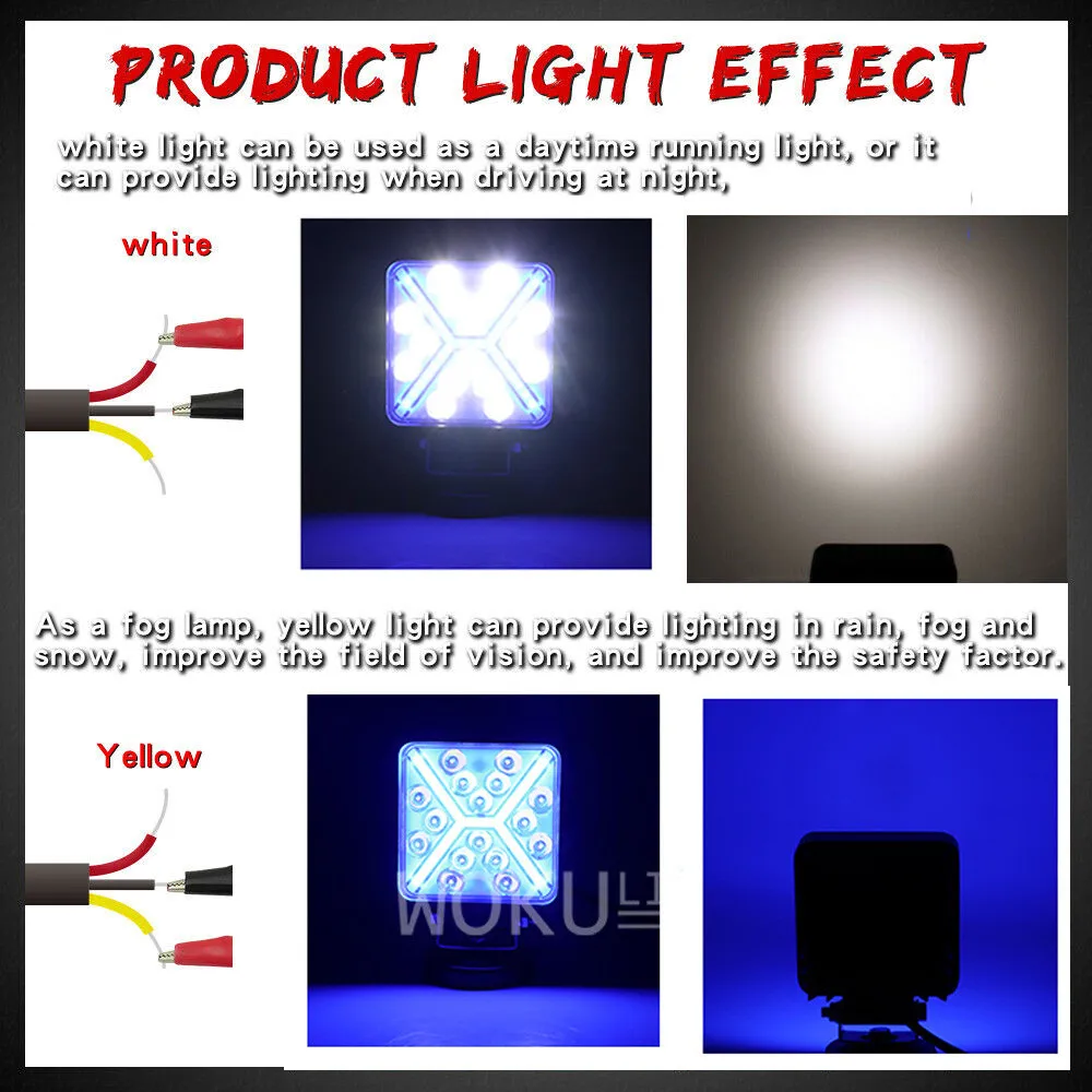 

Trains LED Work Lights 2pcs Set Fog Lamp Fork Lift Head Lamp Motorcycle