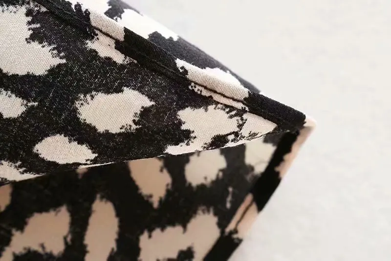 VOGUEIN новые женские повседневные с животным принтом оборками длинными рукавами