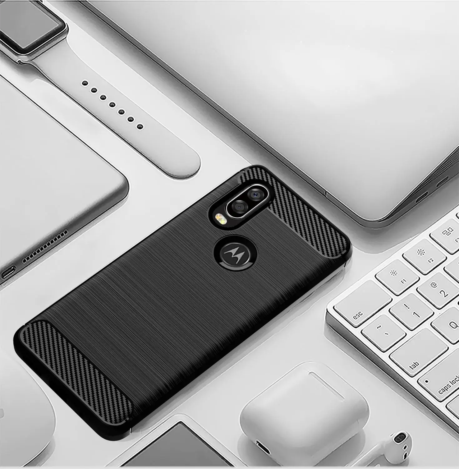 SRHE чехол для Motorola Moto One Action Силиконовый прочный армированный мягкий волокнистый