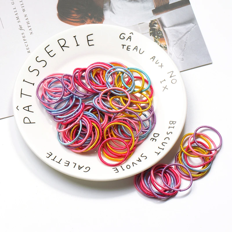 100 PCS 3CM Children Safe Elastic Hair Bands New Nylon Rubber Headwear Ponytail Holder Kids Accessories 2020 DIY |