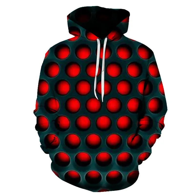 

Spring, autumn and winter fashion new plaid vortex 3D printing pattern men's cool hoodie sweater