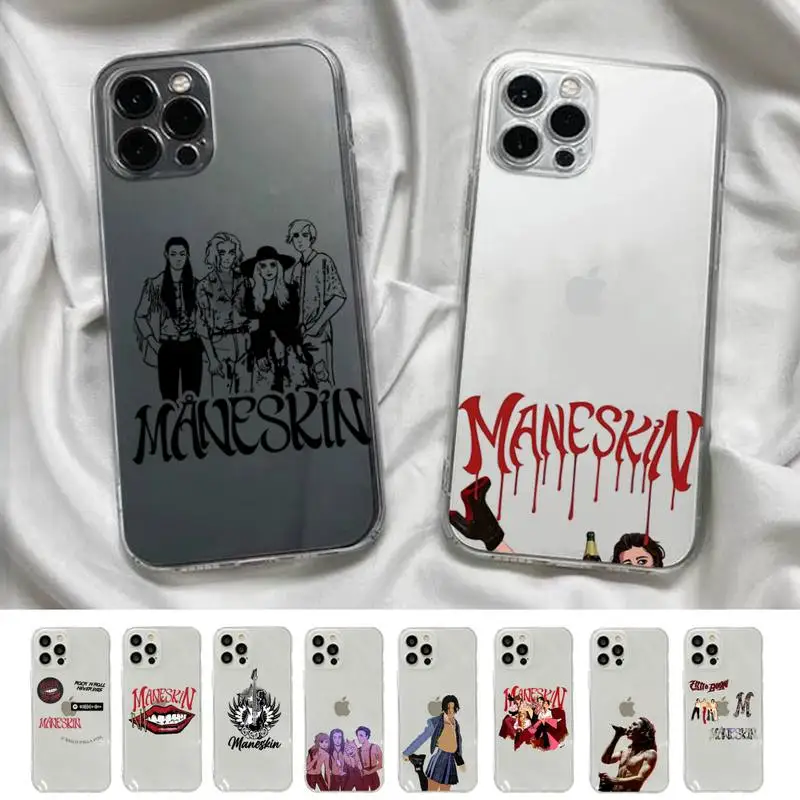 

Maneskin Damiano David Phone Case For iPhone X XS MAX 6 6s 7 7plus 8 8Plus 5 5S SE 2020 XR 11 12pro max Clear Coque