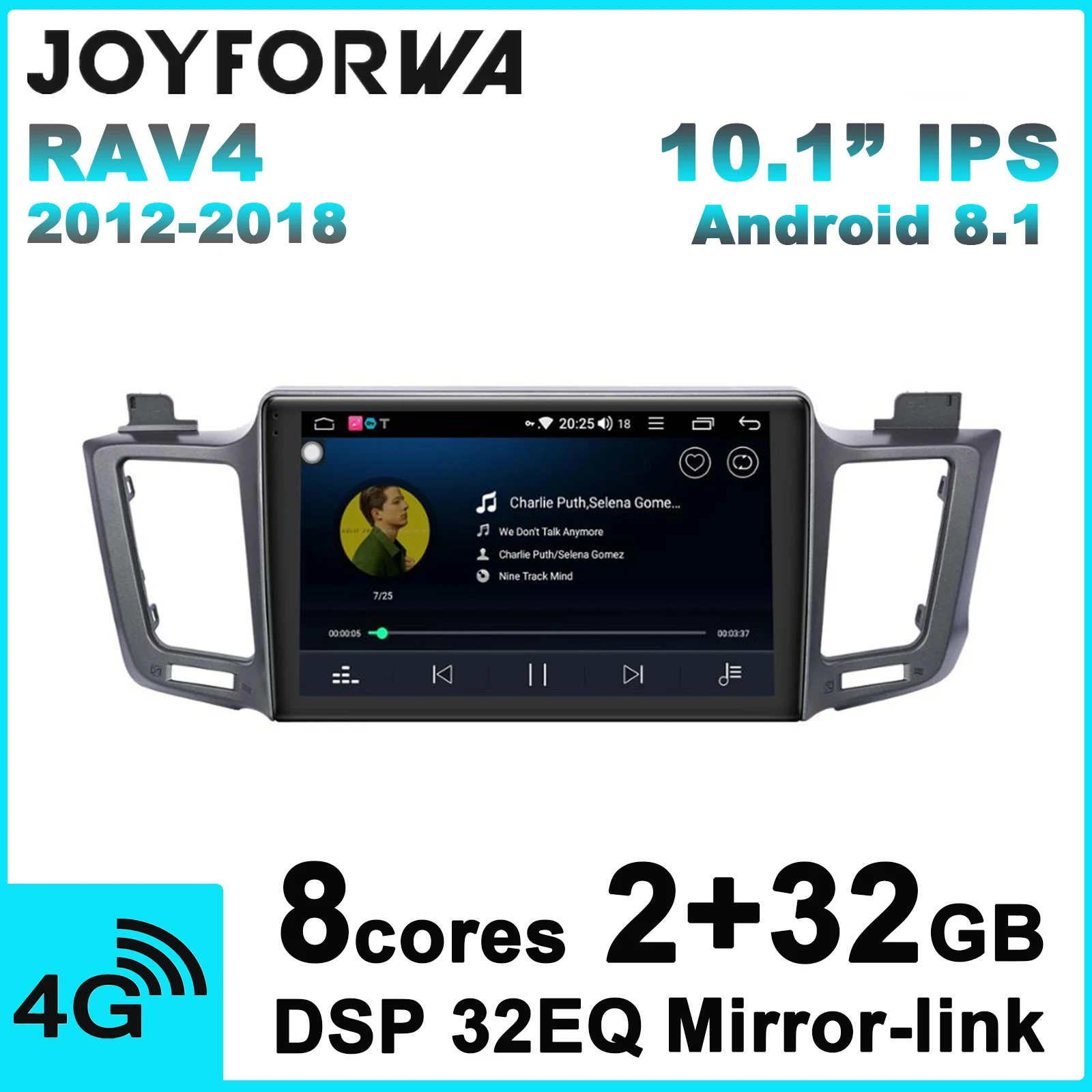 Фото DSP SPDIF 10 1 &quotAndroid 8 Автомобильный мультимедийный радиоприемник для Toyota RAV4 2012 2018 gps
