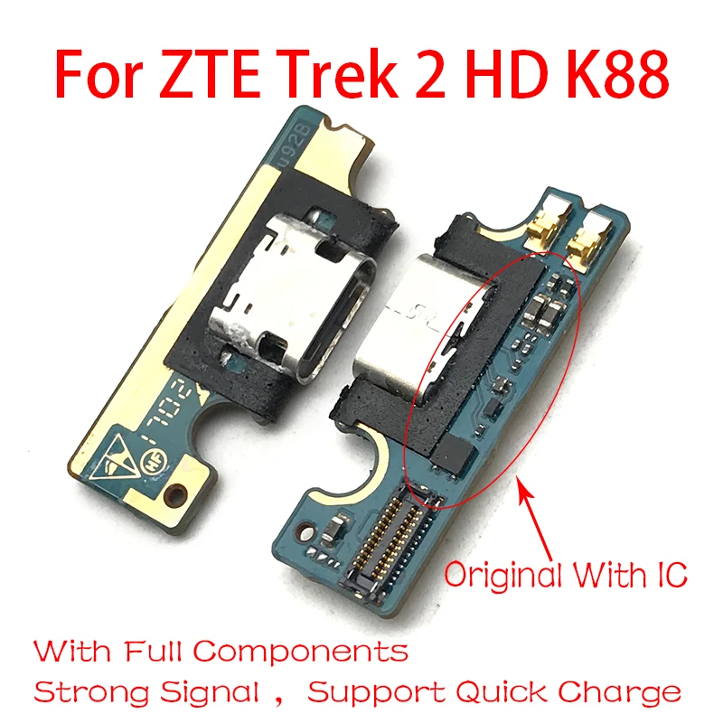 USB-разъем для зарядного устройства ZTE Trek 2 HD K88 гибкий кабель с микрофоном запасные