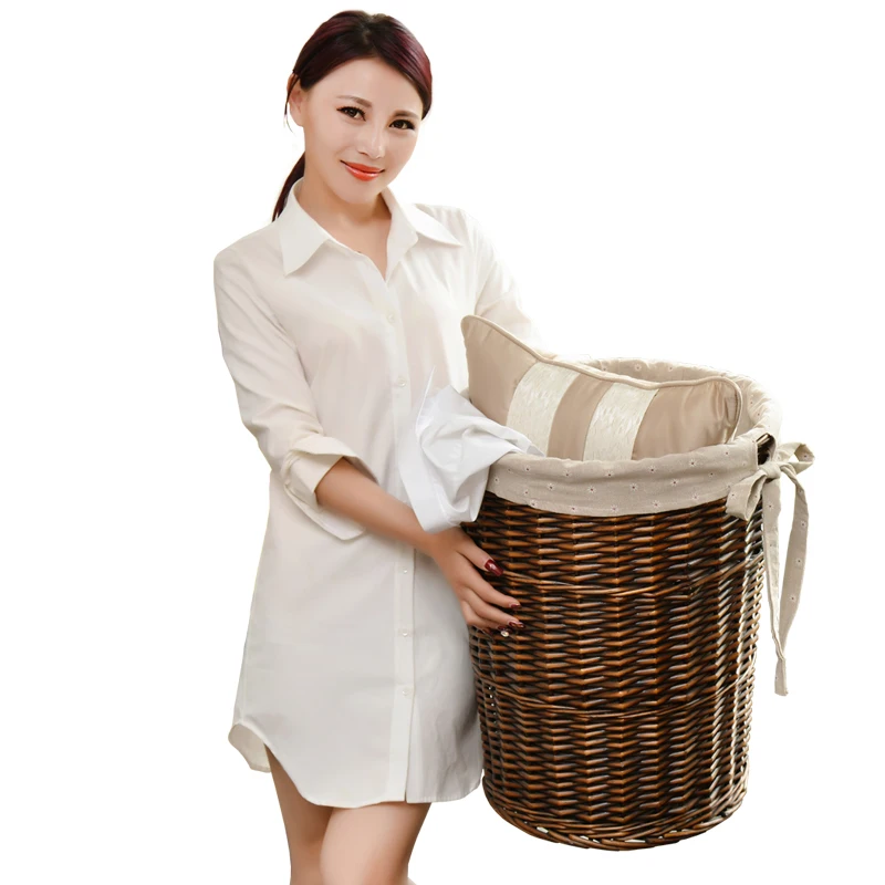 Корзина из ротанга с крышкой для хранения одежды|Корзины белья| |