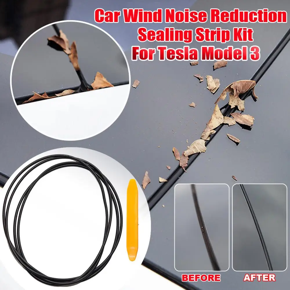 

For Tesla Model 3 Car Wind Noise Reduction Kit Quiet Seal Accessories Skylight Glass Sealing Strip Wholesale Dropshipping