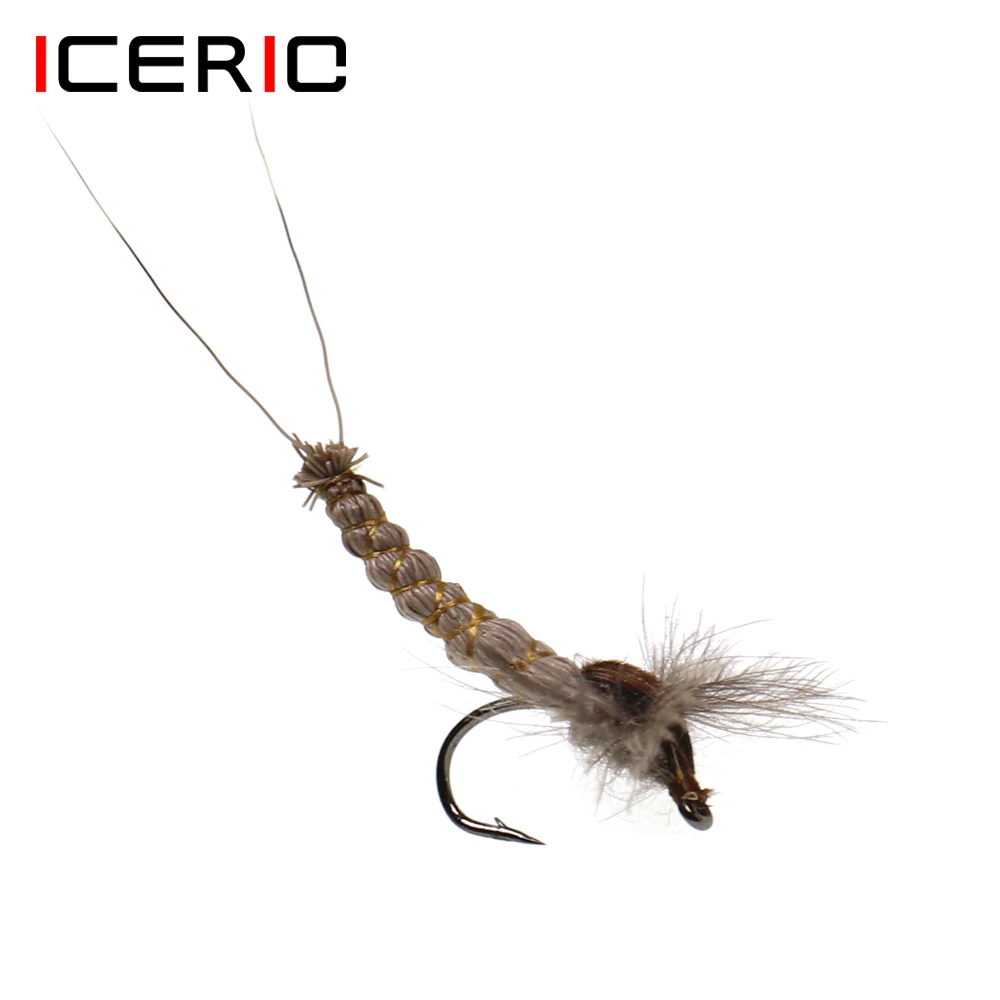 ICERIO 6 шт. CDC Mayfly Deerhair Body Dry Fly для форели рыбалки нахлыстом приманки #12 | Спорт и