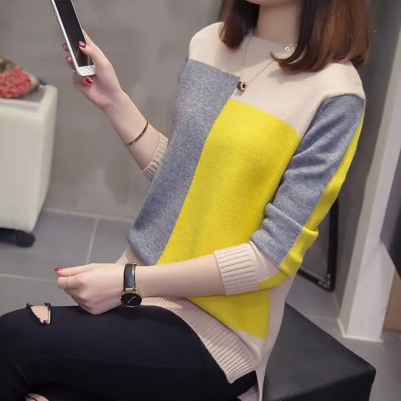 Свитер женский трикотажный большого размера Осень-зима 2019 | Женская одежда