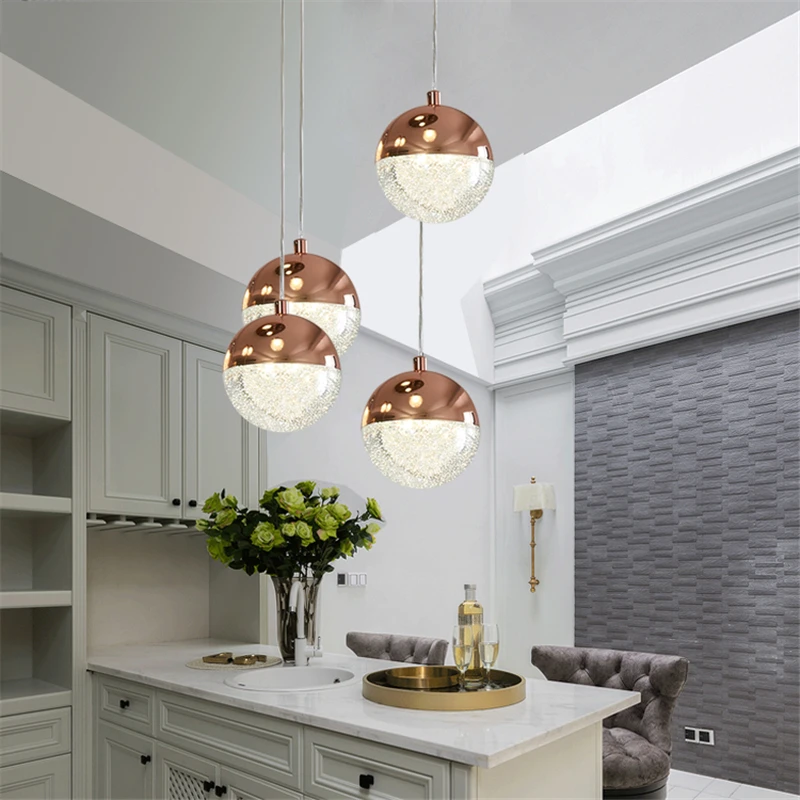 Современный хрустальный шар подвесной светильник s скандинавский для столовой