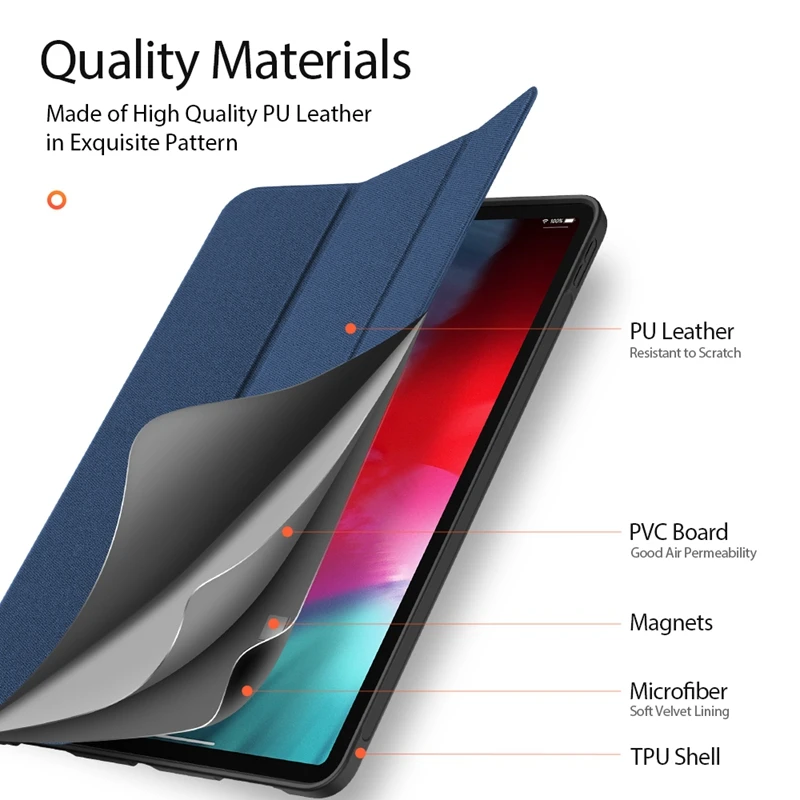 

Tablet Case for ipad Air4 10.9 Tablet Flip Protective Case with Pen Slot Support Pen Wireless Charge