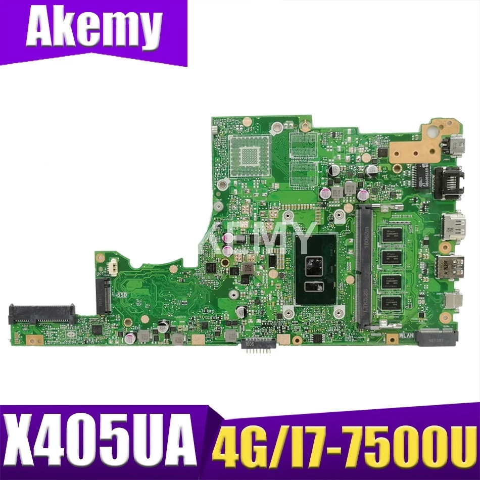 

JIANSU For Asus X405U X405UN X405UR X405URR X405URP X405UQ X405UF Laotop Mainboard X405UA Motherboard W/ I7-7500U 4GB RAM