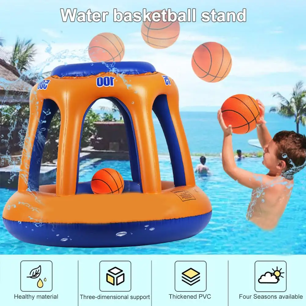 

Swimming Pool Basketball Hoop Ball Set Inflatable Hoop Water Play Summer Toy For 6 Years Old Above PVC Float Pool Accessories