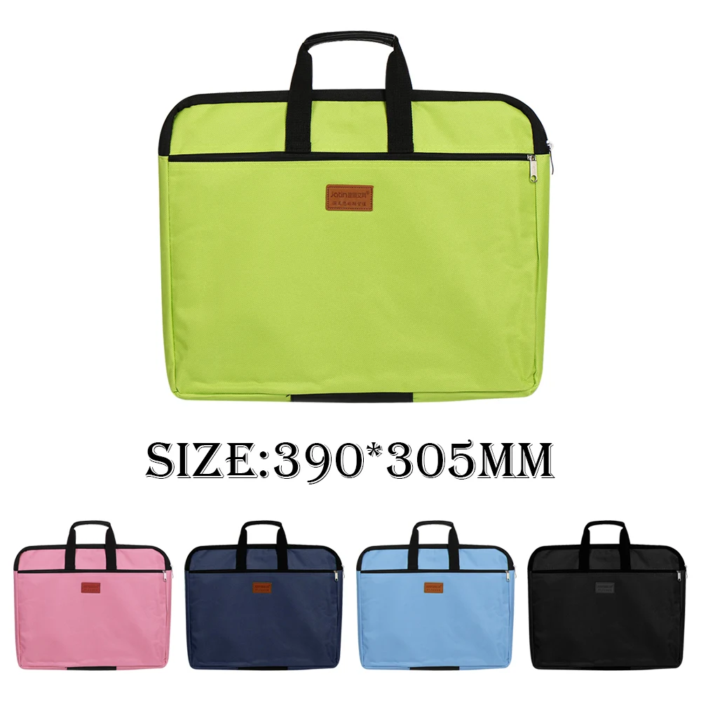 Waterproof Canvas Business Documents Handbag Double Layers Book A4 File Folder Holder with Handle Zipper Bag Big Capacity images - 6