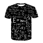 Забавная повседневная мужская футболка в стиле Харадзюку, новинка 2021, дизайнерская мужская футболка с 3D-принтом физической формулы и математики, летняя уличная одежда
