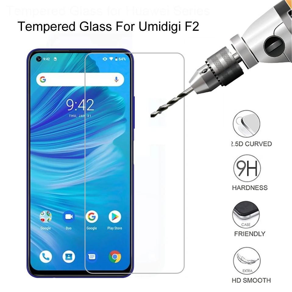 Для закаленного стекла UMIDIGI F2 9H Защитная крышка Взрывозащищенная фотография для