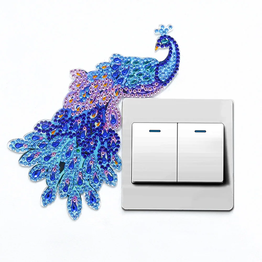 

Diamond Painting Switch Light On-off Cover Decor Room Cute Cartoon Animals Unicorn DIY Wall Sticker Luminous Switch On The Wall