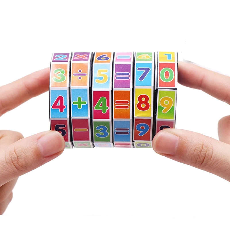 Learning Educational Montessori Math Toy Rotating number magic cube Puzzle Cube For Kids children Number arithmetic Training Fun | Игрушки и