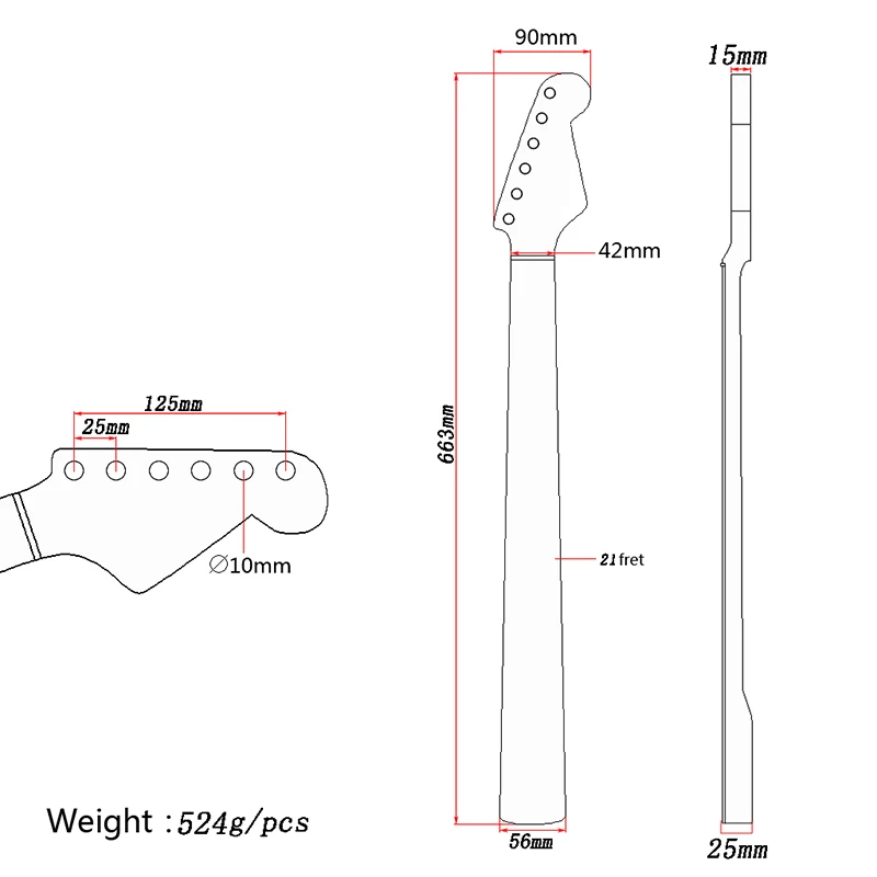 Электрогитара шеи 21 лада ушка точки Винтаж музыкальный сменный прибор