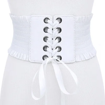 

corcelet feminino High Stretch Bown Tie Waist Corset Decoration Underbust Slimming Cincher Girdle Korse Belt Waisttrainer Gorset