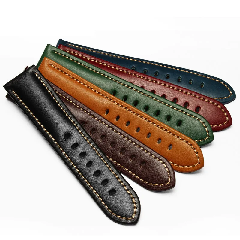 Мужская обувь ручной работы из натуральной Кожаные браслеты для часов ремень 2019