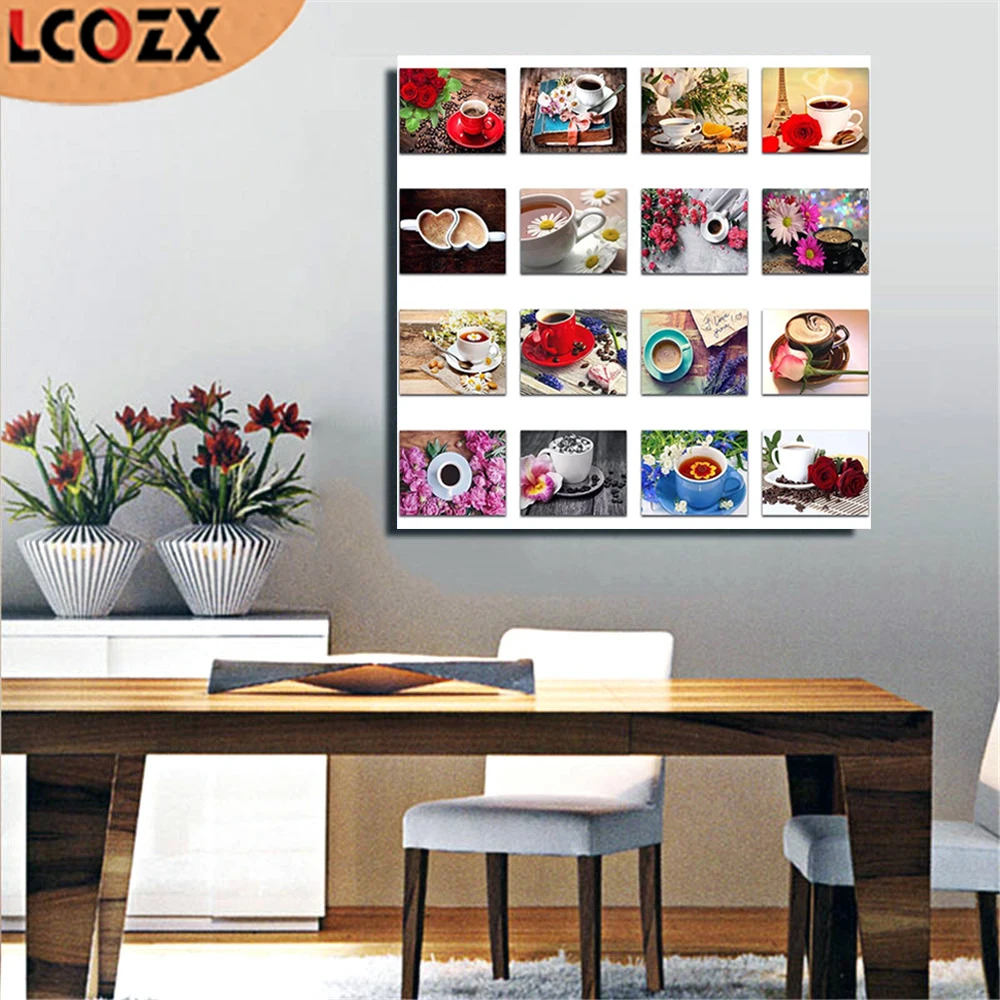 Алмазная 5D картина кофейный цветок Набор для вышивки крестиком мозаика подарок