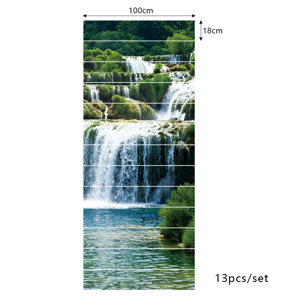 

Artistic Natural Scenery Stair Sticker Removable Peel & Stick Vinyl Staircase Sticker for Home Stair Floor Decals DIY Wallpaper