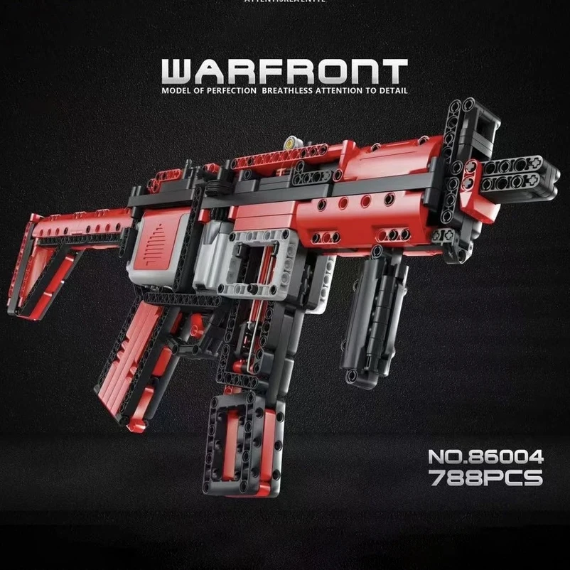 

788 шт., Детский конструктор MOC Electric MP5, красный и синий