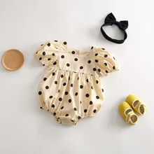 Baby Girls Bodysuits Baby Summer Clothing Cute Dots Infant  Korean Fashion Princess Jumpsuits Outfit