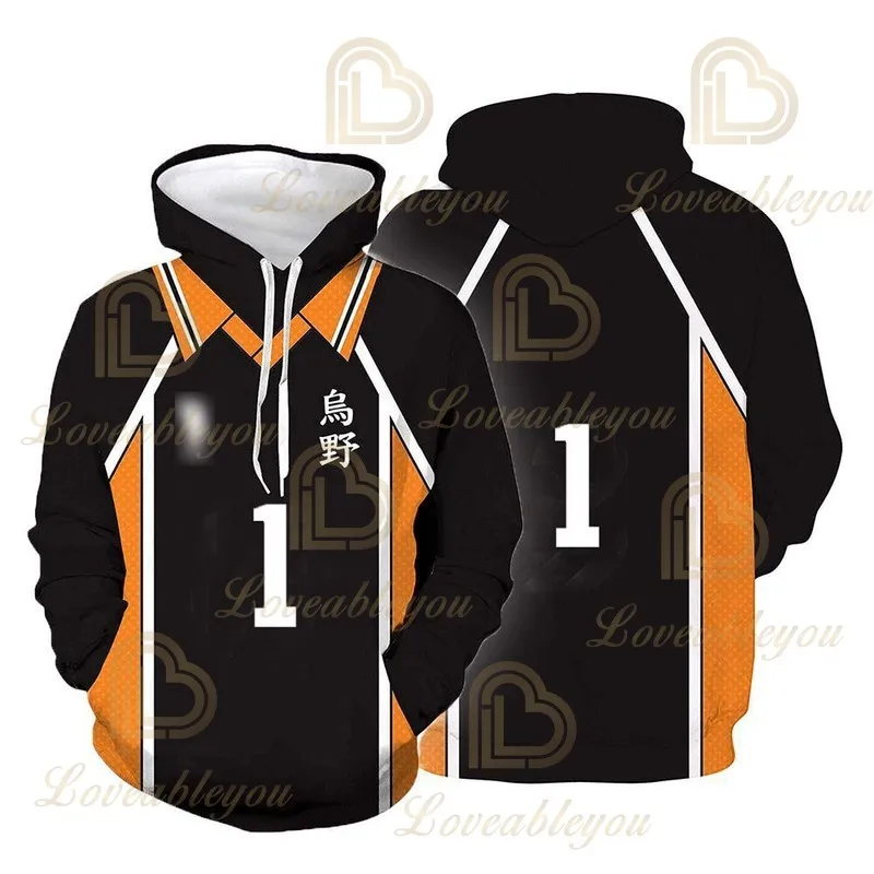 

Japan Anime Cosplay Costume Nekoma High School Volleyball Club Kozume Kenma Kuroo Tetsurou Unisex 3D Hoodies Sweatshirts