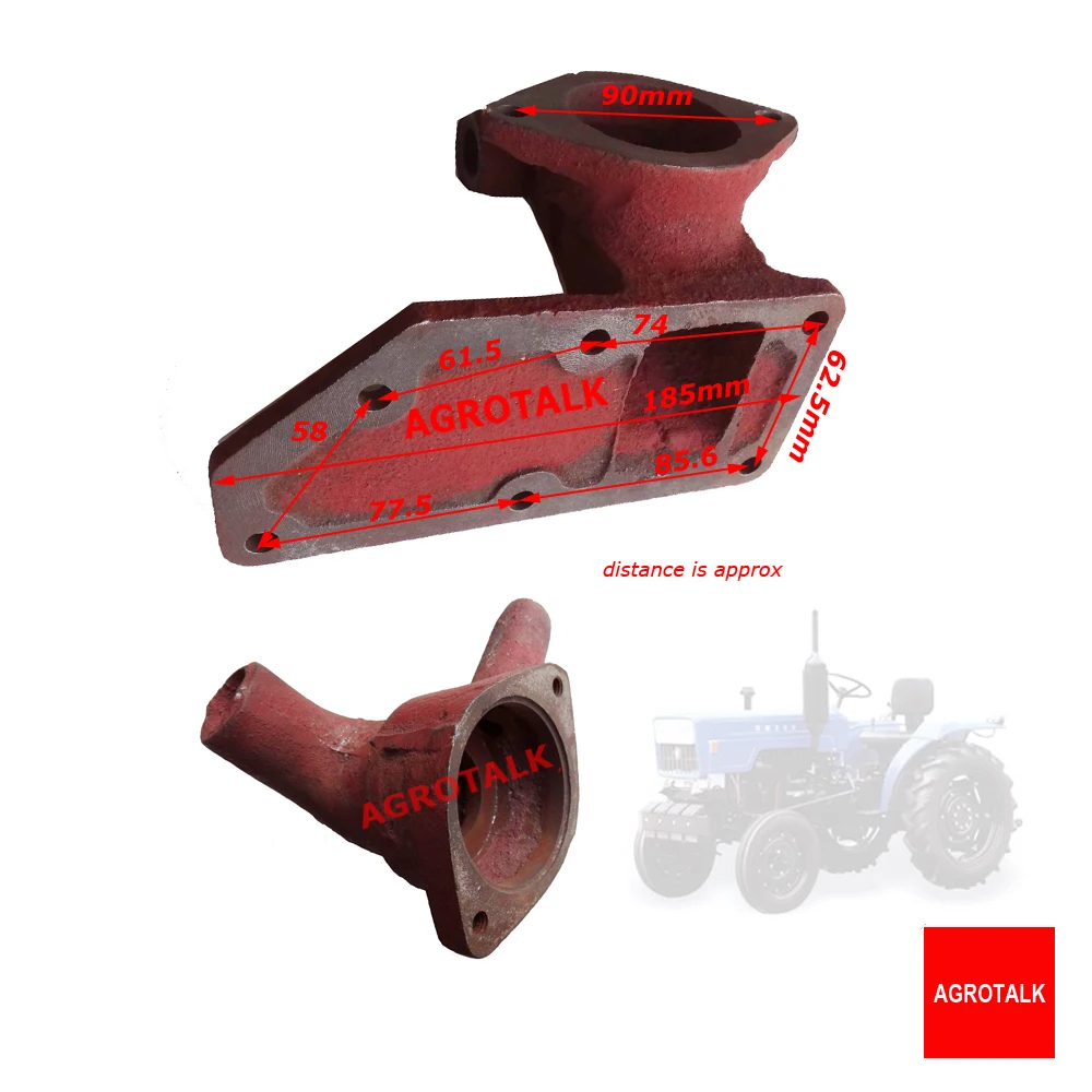 Thermostat upper cover / Lower seat for Fengshou Estate tractor FS180-3 / FS184 with engine  J285T, part number: