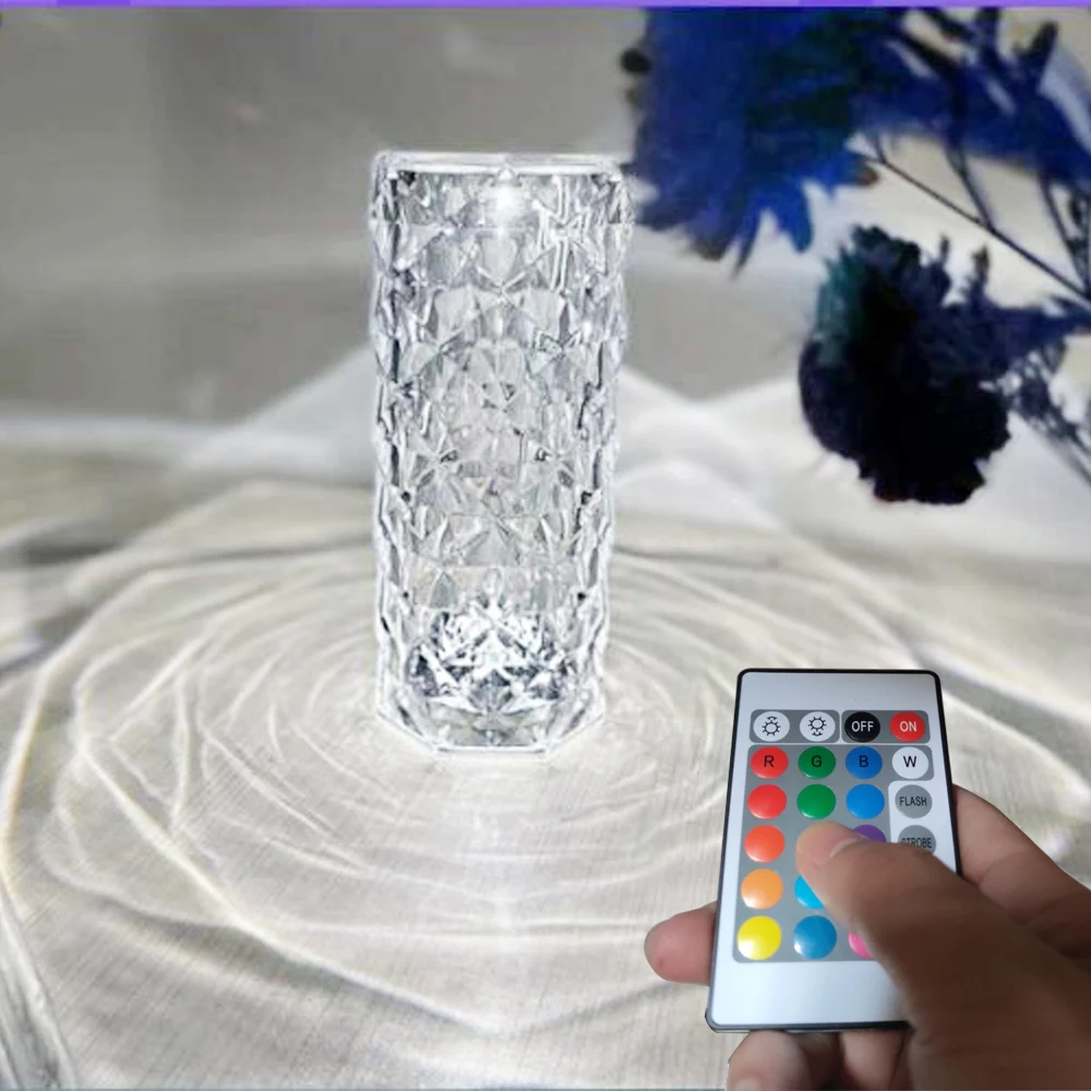 Алмазная Настольная лампа 3 цветов USB зарядка декоративные настольные лампы для