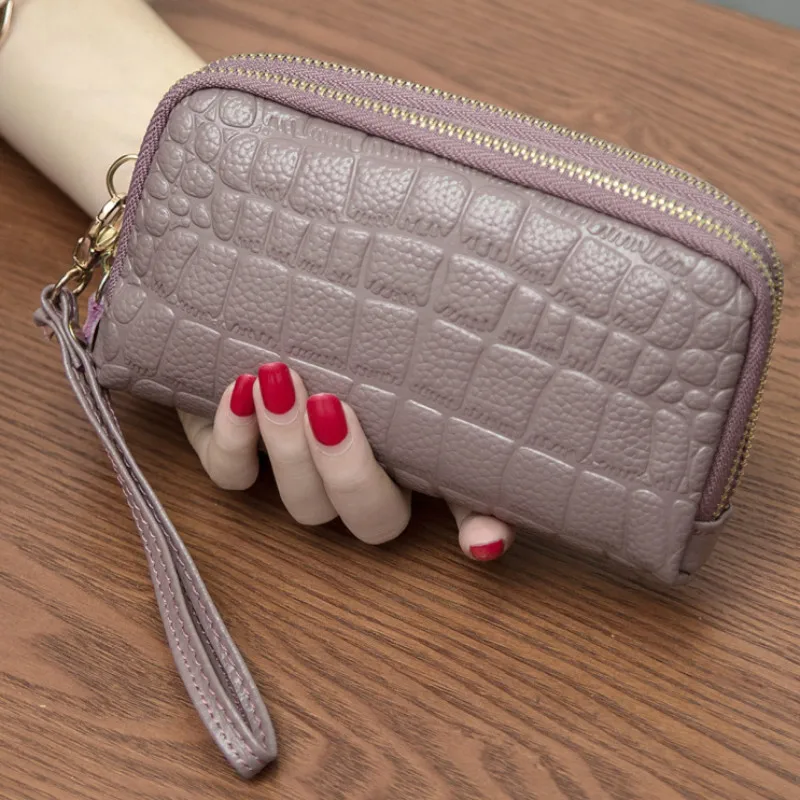 Модные Повседневные клатчи MELOVO с двойной молнией женские кожаные сумочки