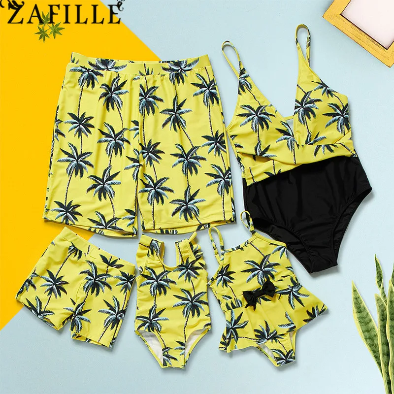 ZAFILLE детский купальник для девочек женский с кокосовым деревом детей 3 лет мамы и
