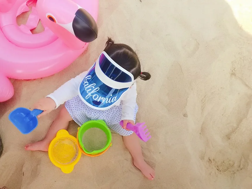 Family Style Summer Empty Top Hat Man Woman Sun Hats Baby Kids Boys Girls Toddler Anti-UV PU Transparent Visor Cap 2-30 Old | Аксессуары