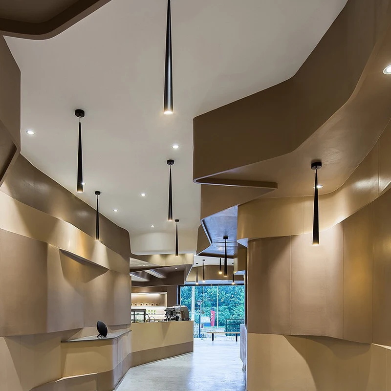 Lámpara para colgar, luz LED COB moderna de 27cm, 46cm y 5W, foco de aluminio con forma de cono, para sala de estar, cocina, Hotel, Bar y restaurante