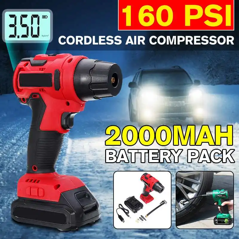 Портативный воздушный компрессор 160 фунт/кв. Дюйм цифровой насос для шин 120 Вт 12 В