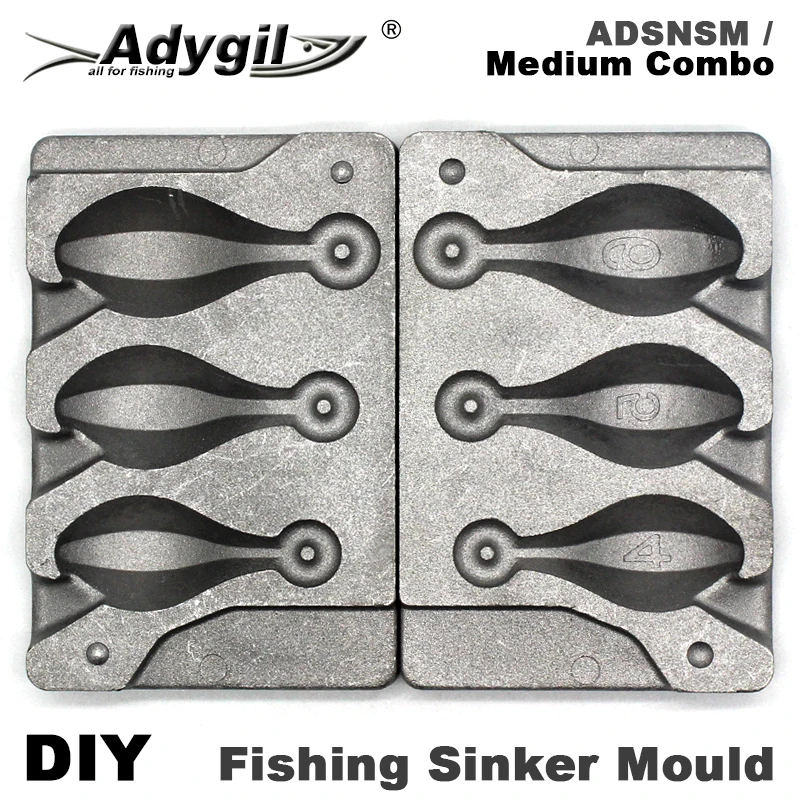 Adygil-pargo de pesca artesanal, molde de plomo, ADSNSM/Combo medio, 112g, 140g, 168g, 3 cavidades