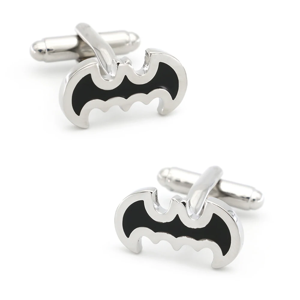 

Superheroes Design Small Bat Cufflinks Quality Brass Material Black Color Cuff Links Wholesale & Retail